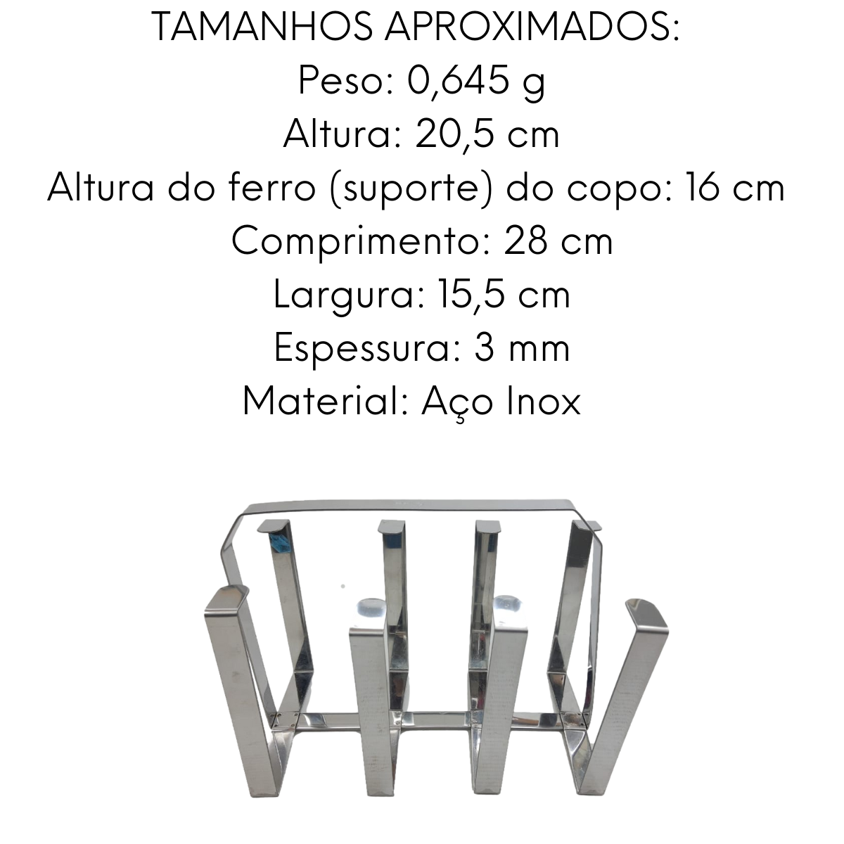 Suporte para 8 copos escorredor em aço inox A Gourmet