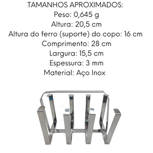 Suporte para 8 copos escorredor em aço inox A Gourmet