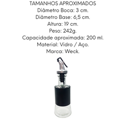 Galheteiro em Vidro e Aço Pintado 200ml Preto Weck