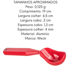 Colher de Sorvete Vermelha em Aço Inox Weck