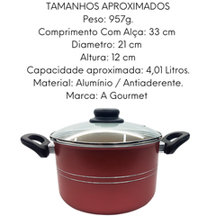 Caçarola Premium Cereja N°20 Antiaderente de Aluminio 4L Arary