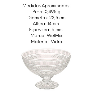 Centro de Mesa de vidro Transparente Fabiane - A Gourmet