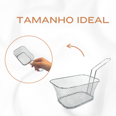 Cesto Servir Porção Metal Cromado - A Gourmet