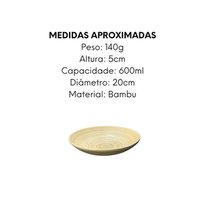 Tigela Bambu Eco 20cm 600ml - A Gourmet