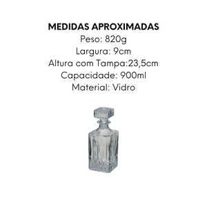Garrafa de Whisky em Vidro 900ml Mimo Style