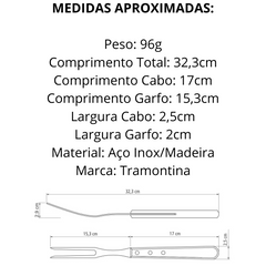 Garfo Trinchante de Aço Inox Polywood - A Gourmet