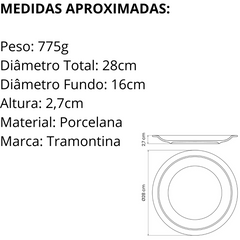 Prato Raso Porcelana Tramontina 28cm - A Gourmet
