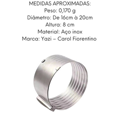 Aro Cortador Camadas Para Bolo em Aço Inox A Gourmet