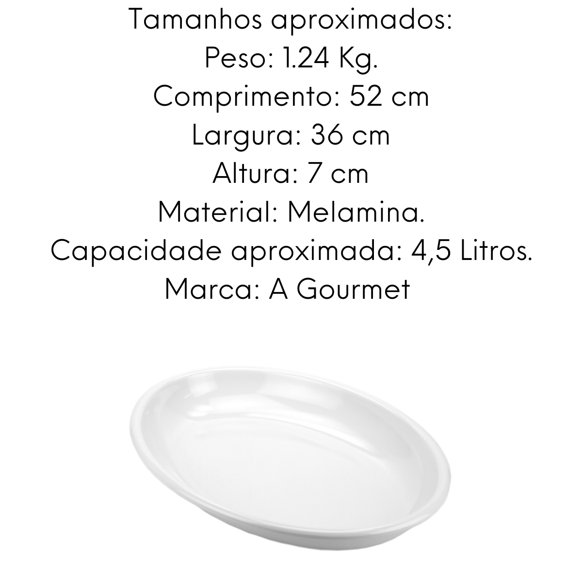 Travessa Oval Melamina 4,5L Gourmet Mix