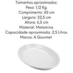 Travessa Oval Melamina 2,5L Gourmet Mix
