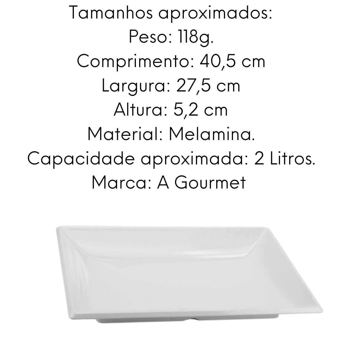 Travessa Retangular Funda 2L Gourmet Mix