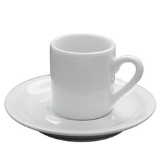 Mini Xicara de Café 60ml C/ Pires em Porcelana BelaVista