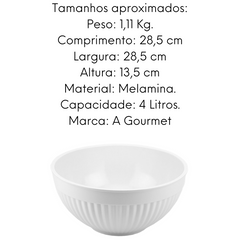 Tigela Bowl Melamina com 4L Gourmet Mix