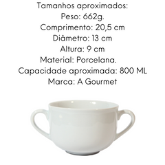 Consume de Porcelana S/ Pires Dois Cabos 800ml BelaVista