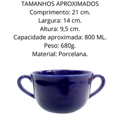 Consume Porcelana Azul 2 Cabos de 800ml BelaVista