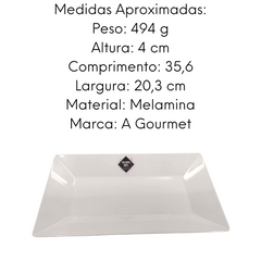 Prato Retangular melamina 35cm Gourmet Mix