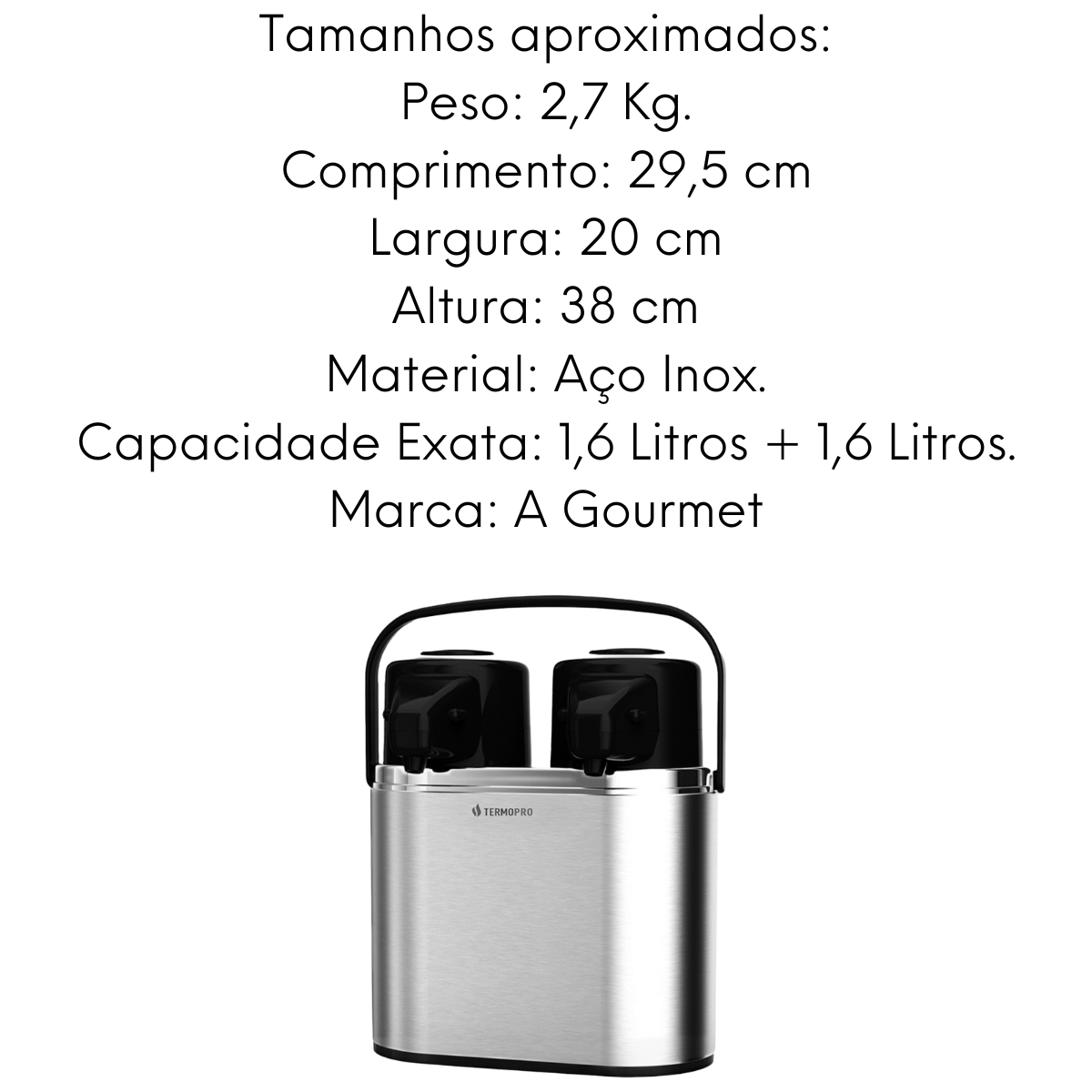 Garrafa Dupla Leite e Café 1,6 L Gourmet Mix