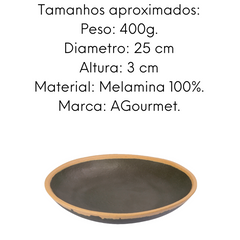 Prato Rustic Melamina 25 cm Gourmet Mix