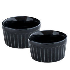 Ramekim em Porcelana Preto Canelado 200ml BelaVista
