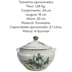 Sopeira Decorada em Porcelana 2,7L BelaVista