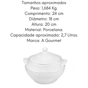 Sopeira Lisa em Porcelana Com 2,7L BelaVista