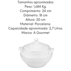 Sopeira Lisa em Porcelana Com 2,7L BelaVista