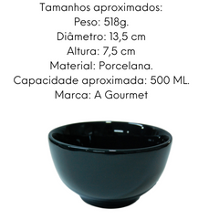 Tigela em Porcelana Japonesa Preta 500ml BelaVista