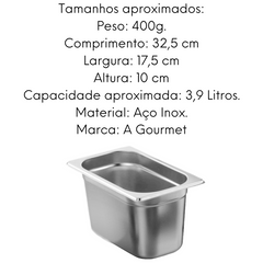 Cuba 1/3 100mm Aço Inoxidável 3,9L KeHome