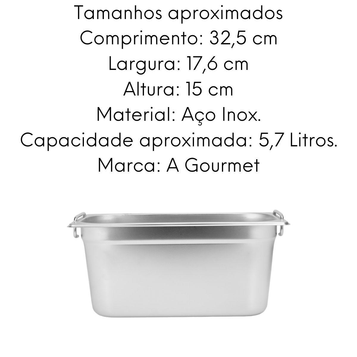 Cuba gastronómica em Aço inox 201 GN 1/3 150mm Gourmet Mix