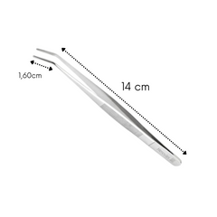 Pinça Culinária Ponta Dobrada Aço Inox Hercules