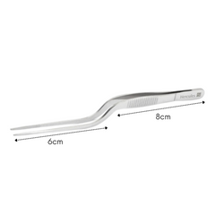 Pinça Culinária Curvada Ponta Reta em Aço Inox Hercules