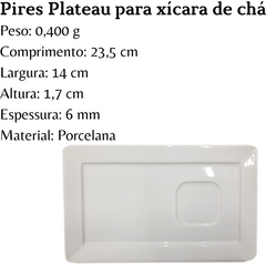 Xicara de Chá Plateau 200ml de Porcelana Oxford