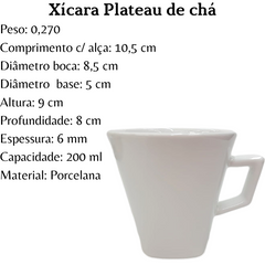 Xicara de Chá Plateau 200ml de Porcelana Oxford