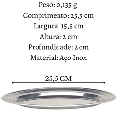 Travessa Oval 25cm de Aço Inox unyhome