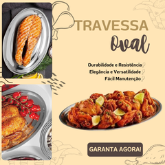 Travessa Oval 25cm de Aço Inox unyhome