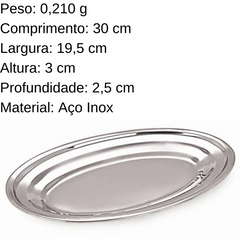 Travessa Oval 30cm em Aço Inox unyhome