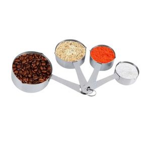 Kit 4 Copo de Medição em Aço Inox - A Gourmet