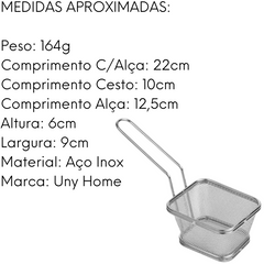 Peneira Para Fritura em Aço Inox - A Gourmet