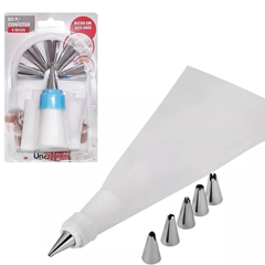 Saco de Confeitar Com 6 Bicos em Aço Inox unyhome
