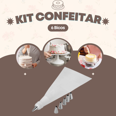 Saco de Confeitar Com 6 Bicos em Aço Inox unyhome