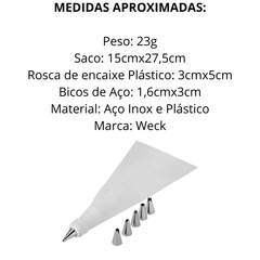 Saco de Confeitar Com 6 Bicos em Aço Inox unyhome