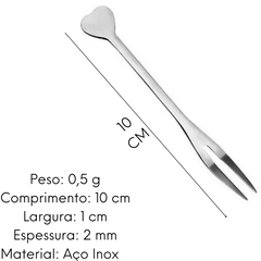 Conjunto 6 Mini Garfinhos Para Petisco Coração unyhome