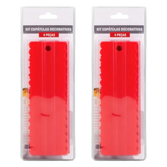 Kit 4 Espatula Decorativa Vermelha unyhome
