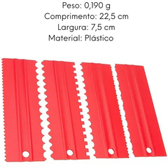 Kit 4 Espatula Decorativa Vermelha unyhome