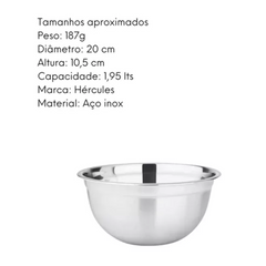 Tigela Bowl Hércules em Aço Inox Hercules