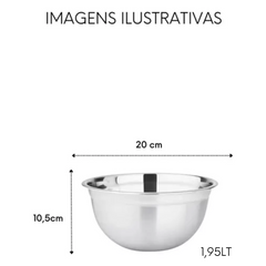 Tigela Bowl Hércules em Aço Inox Hercules