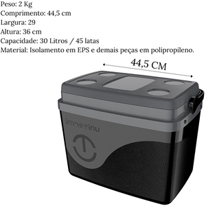 Caixa Térmica Floripa Preta 30L - A Gourmet