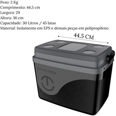 Caixa Térmica Floripa Preta 30L - A Gourmet