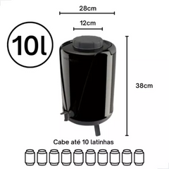 Botijão Térmico Com Torneira 10l Arezzo Preto - A Gourmet