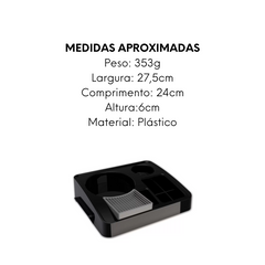 Bandeja Servir Preto Fosco organizador café Unitermi